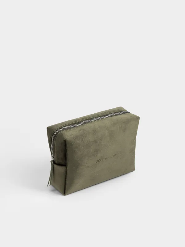 Косметичка, 25х17 см, вельвет, зеленая, Velvety, image-1