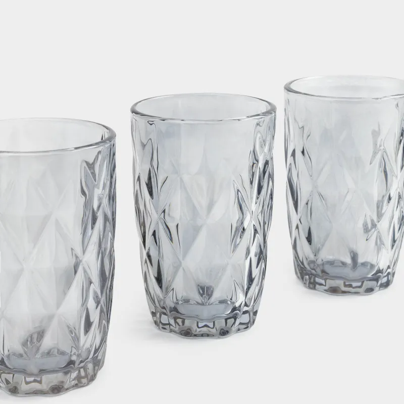 Стакан, 12 см, 340 мл, 6 шт, стекло Р, серый, Rhomb color, image-2