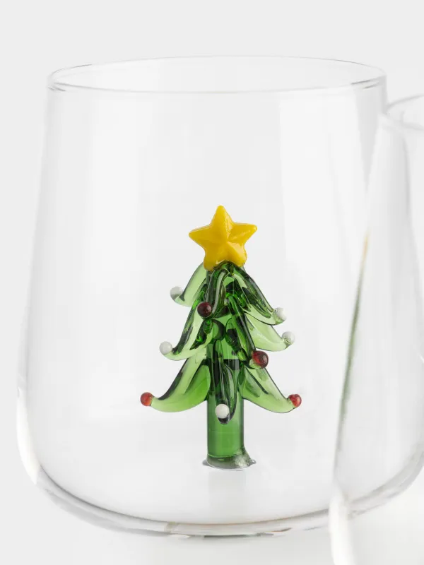 Стакан, 10 см, 400 мл, 2 шт, стекло Б, Елка/Лошадка-качалка, Shape, image-4