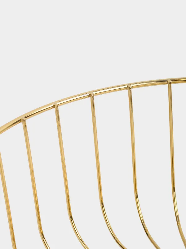 Корзина для фруктов, 28х16 см, на ножке, металл, золотистая, Twist gold, image-3