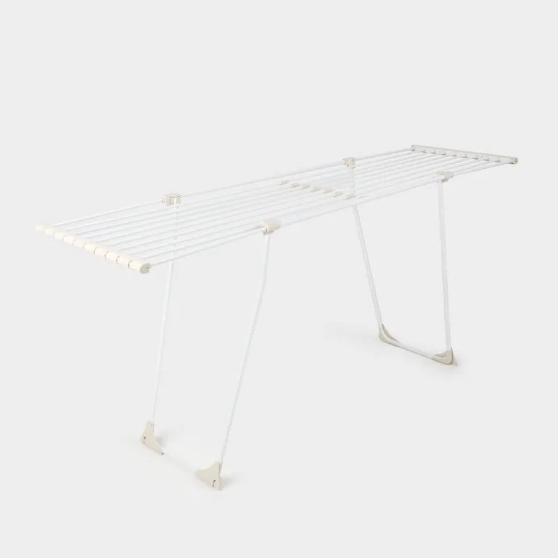 Сушилка для белья напольная, 200х55 см, раздвижная, металл, бежевая, Compact, image-1