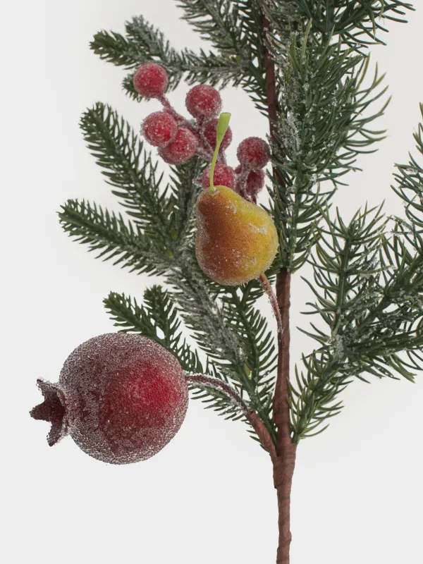 Ветка декоративная, 66 см, Фрукты и ягоды, Conifer fruit, image-3