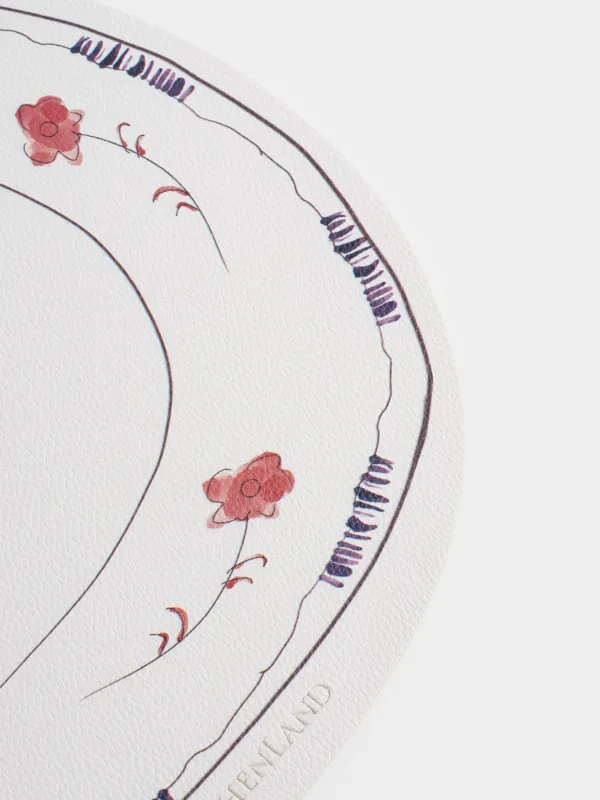 Салфетка под приборы, 32x44 см, ПВХ, фигурная, белая, Цветы, Rock print, image-5