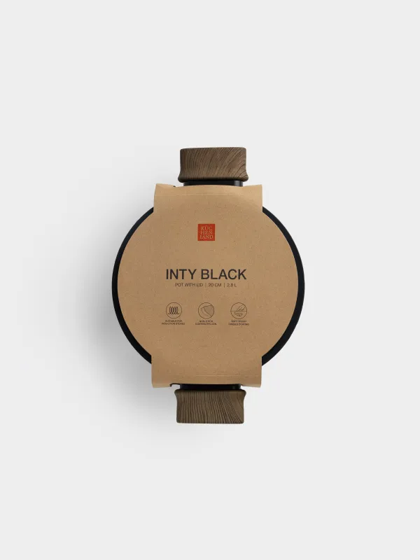Кастрюля, 2,8 л, с крышкой, Inty black, image-4