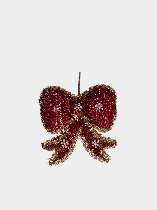 Украшение декоративное, 28 см, подвесное, Бант, Tinsel decor, image-0