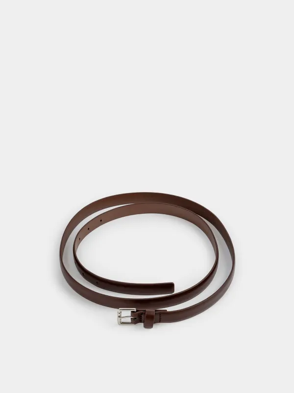 Ремень женский, единый размер, тонкий, полиуретан, коричневый, Force, image-4