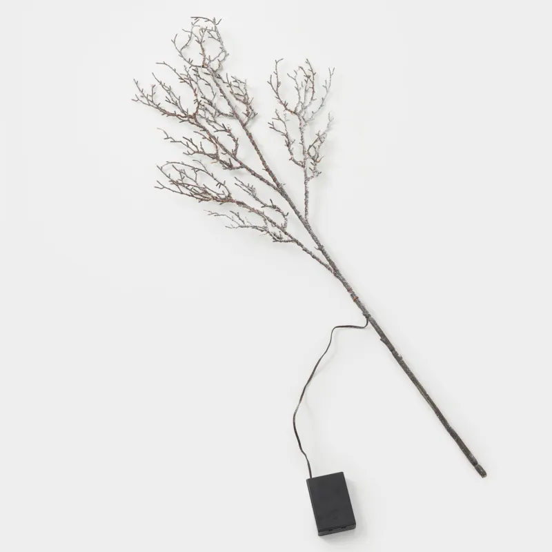 Ветка декоративная, 1 м, с подсветкой, ПВХ, серебристая, Festive mood