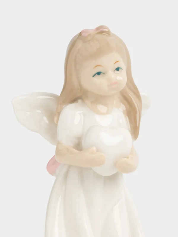 Статуэтка, 12 см, фарфор P, молочная, Ангел с сердцем, Angel figurine, image-4