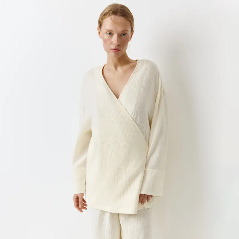 Рубашка женская, домашняя, с длинным рукавом, Allison