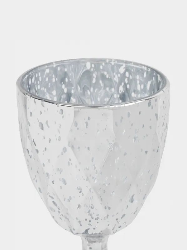 Бокал-кубок для вина, 300 мл, стекло Р, серебристый, Rhomb patina, image-2