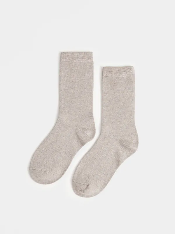 Носки с добавлением шерсти, бежевые, Density warm, image-0