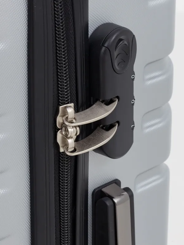 Чемодан M, 45х25х67 см, 3,4 кг, с замком, пластик, графитовый, Travel comfort, image-10