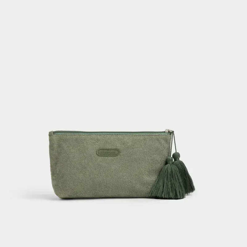 Косметичка, 28х15 см, с кисточками, Terry cloth