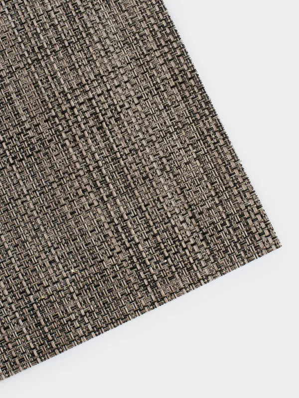 Салфетка под приборы, 30x45 см, ПВХ, прямоугольная, коричневая, Золотистая нить, Solid, image-2