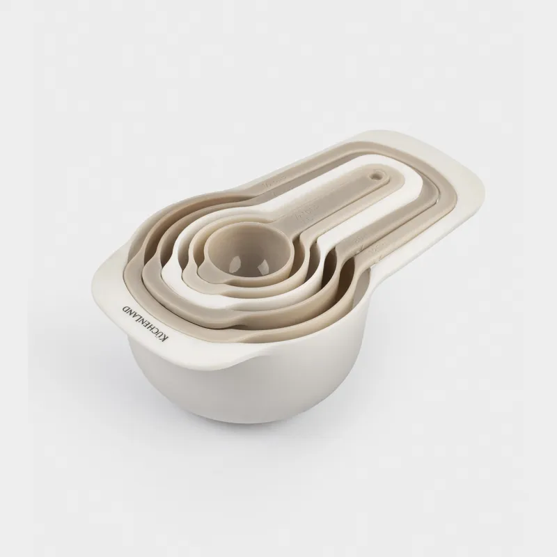 Набор мерных ложек, 6 шт, пластик, бежево-кремовые, Bakery