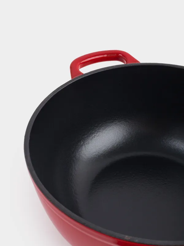 Казан, 27 см, 4,5 л, с крышкой, чугун, красный, Bright, image-5