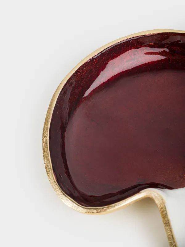 Блюдо декоративное, 18x15х2 см, металл, коричнево-молочное, Гриб, Fungi, image-4