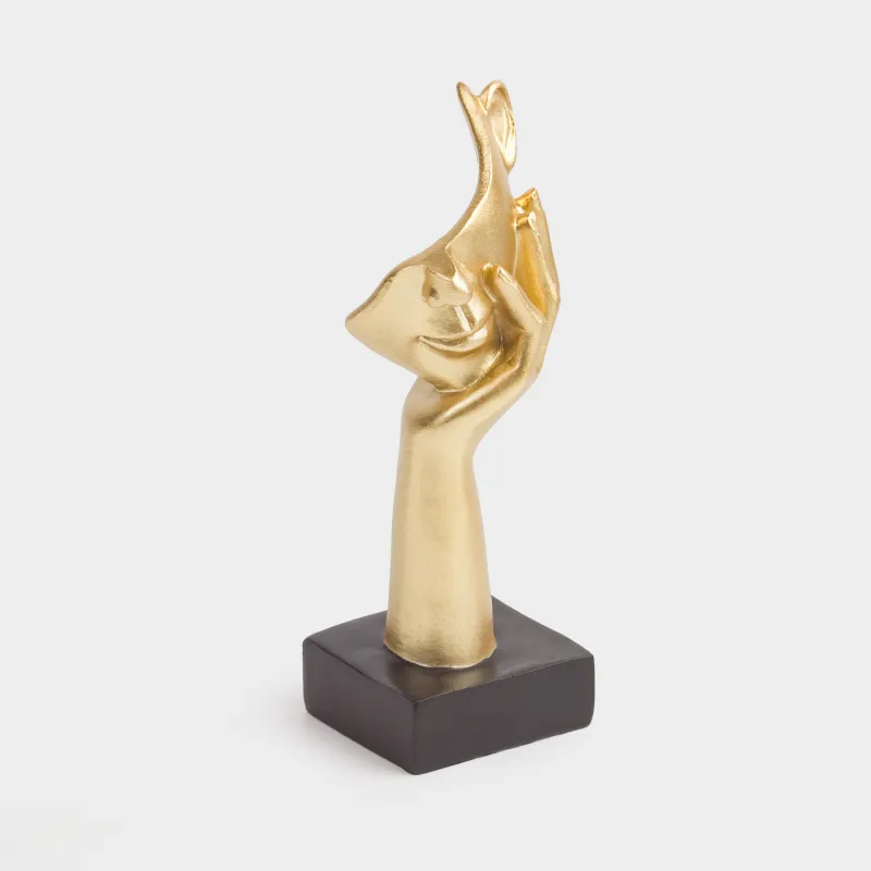 Статуэтка, 16 см, полирезин, золотисто-черная, Фрагмент лица, Face, image-1