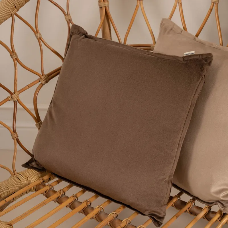 Подушка декоративная, 45х45 см, вельвет, коричневая, Silk velvet