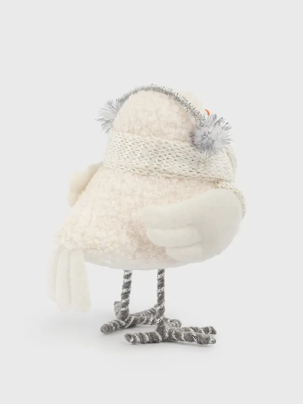 Изделие декоративное, 16 см, пенопласт/полиэстер, бело-серебристое, Птица в наушниках, Birds, image-3