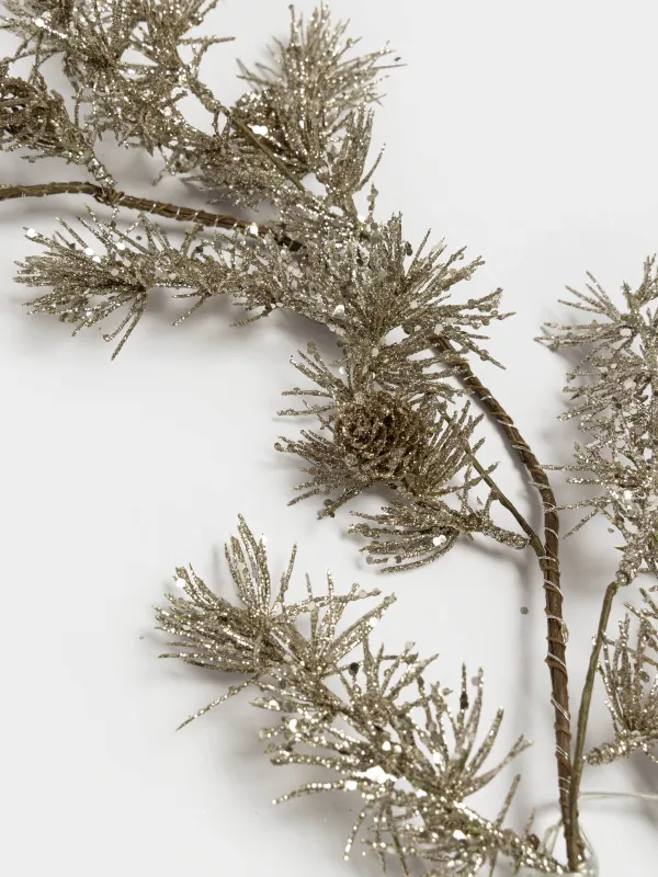 Ветка-гирлянда декоративная, 1,15 м, с подсветкой, Ель, Conifer champagne, image-2