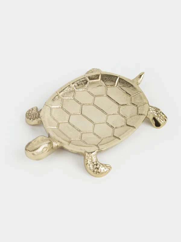 Блюдо декоративное, 26х14 см, металл, золотистое, Черепаха, Grand turtle, image-1