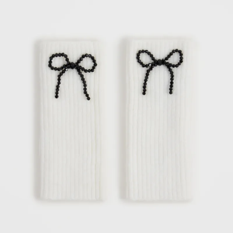 Митенки женские, Knitting bow