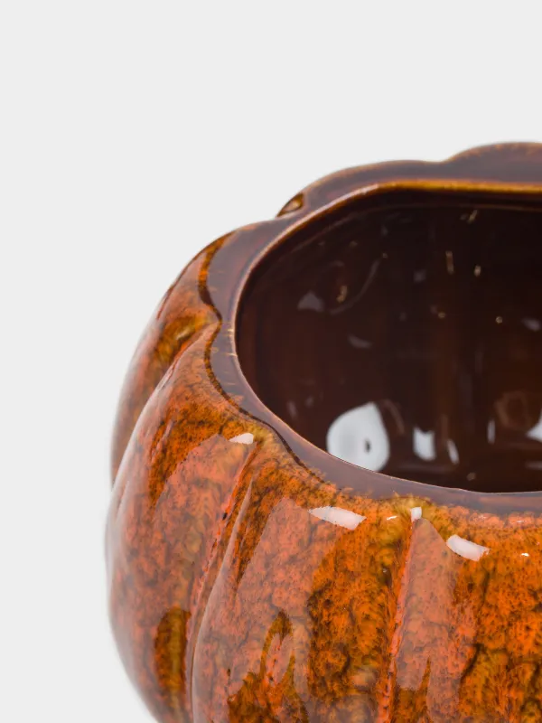 Емкость для хранения, 16х16 см, 900 мл, фарфор P, оранжево-коричневая, Тыква, Forest symphony, image-4