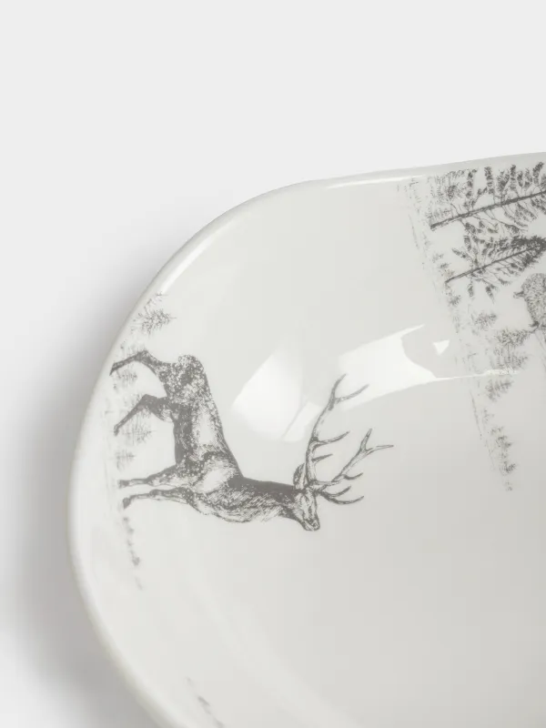 Салатник, 14х5 см, Олень в лесу, Winter deer, image-3