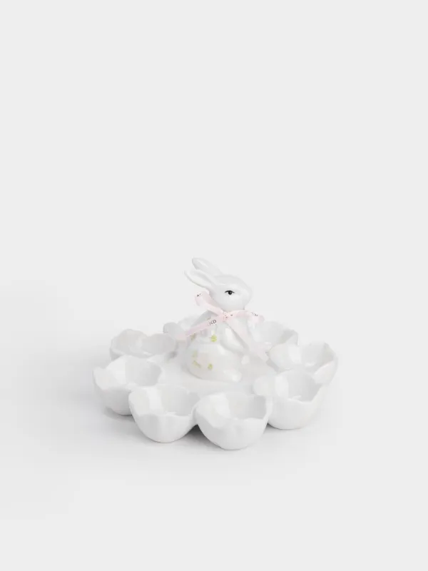 Блюдо пасхальное, 18х12 см, 8 отделений, Кролик в цветах, Flora Easter, image-0