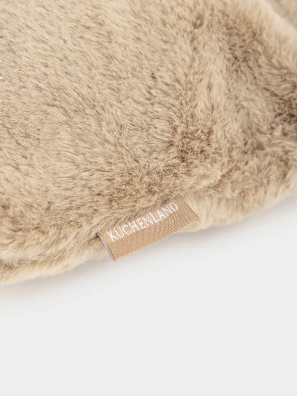 Косметичка, 24х18 см, искусственный мех, коричневая, Bushy beauty, image-4