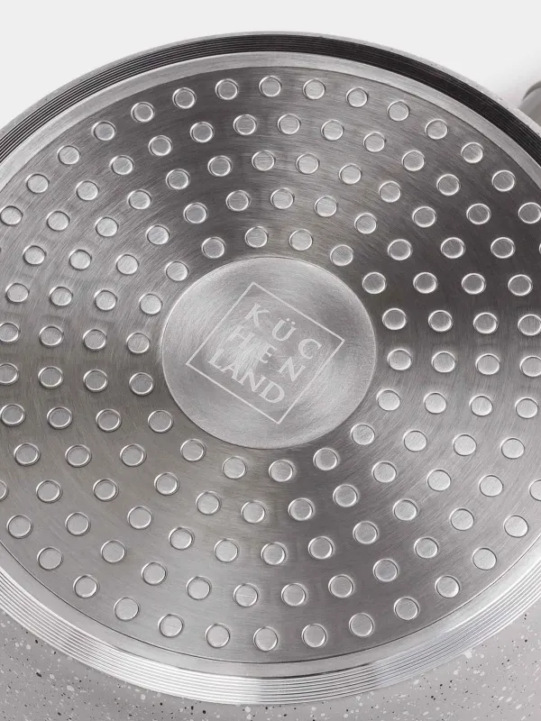 Ковш, 16 см, 1,3 л, с крышкой, с покрытием, алюминий, бежево-серый, Decision, image-7