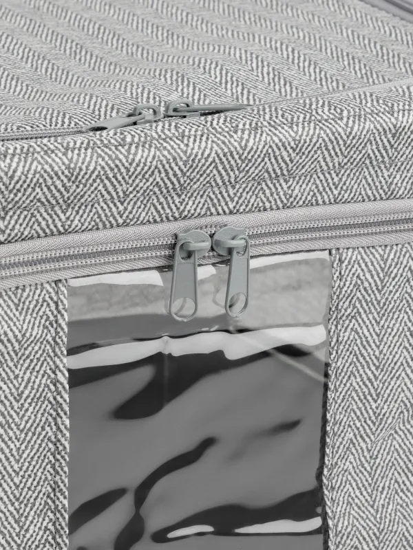 Органайзер-короб для вещей, 50х40х22 см, на молнии, текстиль, серый, Pedant new, image-2