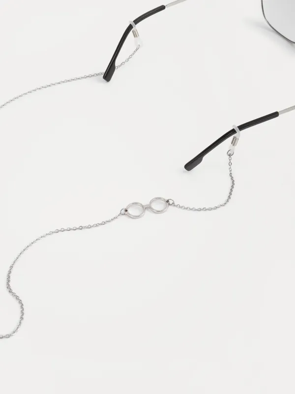 Цепочка для очков, 75 см, с подвеской, металл, серебристая, Skye, image-2