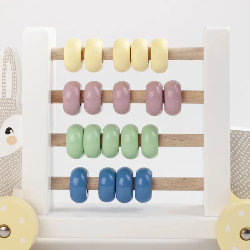 Игрушка развивающая, 20 см, дерево, Счеты на колесах, Kiddy, image-4