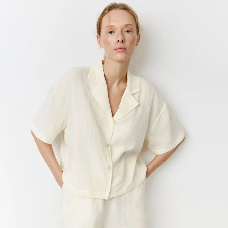 Рубашка женская, домашняя, укороченная, Allison