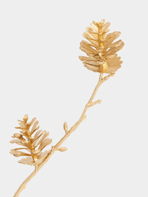 Ветка декоративная, 90 см, пластик, Золотистые шишки, Conifer delice, image-3