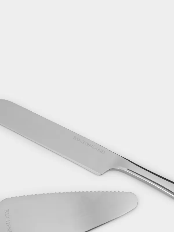 Приборы для сервировки торта, 22 и 23 см, 2 пр, лопатка/нож, сталь, Classic, image-3