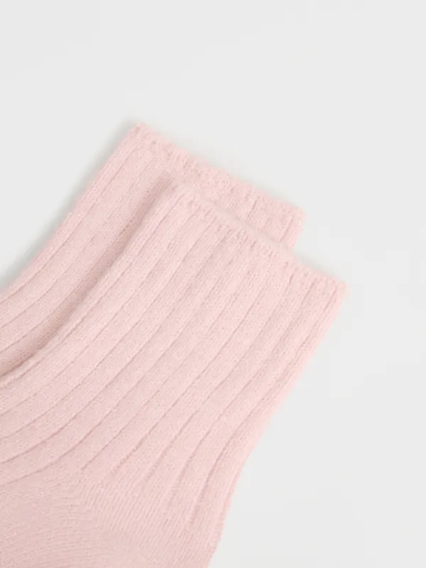 Носки детские, в рубчик, полиэстер/спандекс, розовые, Pleasantly, image-2