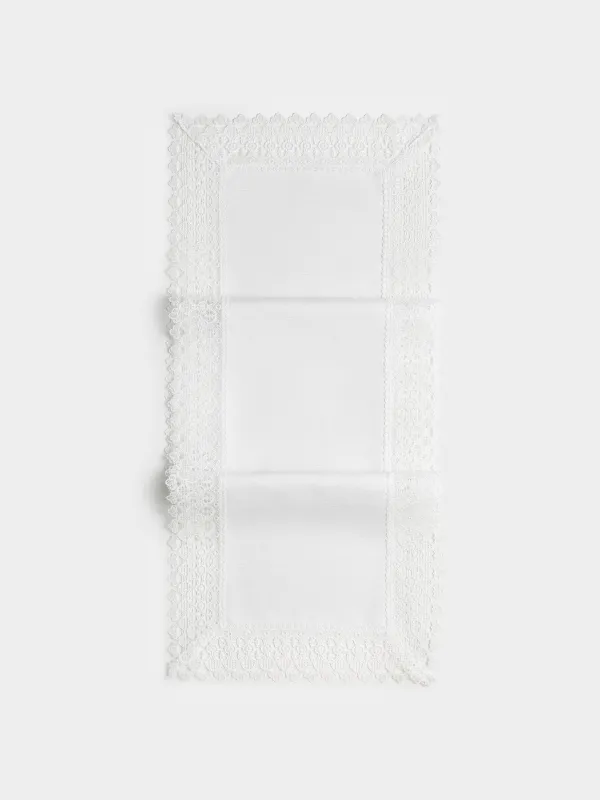Дорожка настольная, 40х160 см, с люрексом и кружевом, Lace lurex, image-0