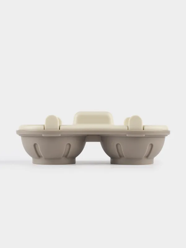 Форма для яйца-пашот в микроволновой печи, 21x11 см, 2 отд, пластик, бежевая, Soft kitchen, image-2