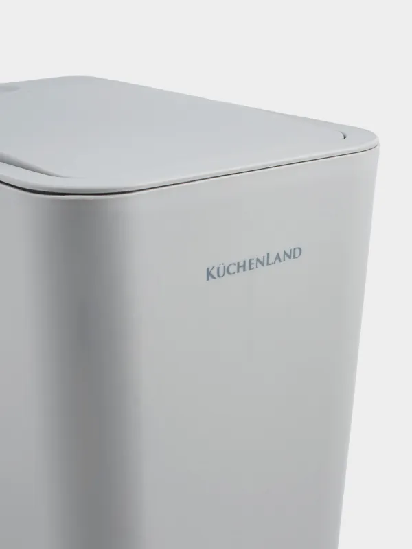 Ведро для мусора, 12 л, с кнопкой для открывания крышки, пластик, серое, Push new, image-4