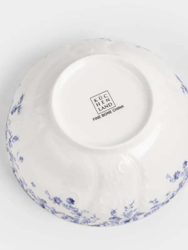 Салатник, 16x7 см, 720 мл, фарфор F, белый, с золотистым кантом, Цветы гжель, Tradition Easter, image-4