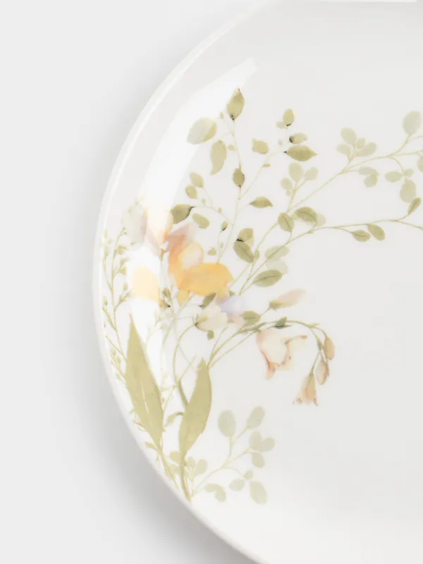 Тарелка закусочная, 21 см, 2 шт, фарфор N, белая, Цветы и листья, Floreale, image-7