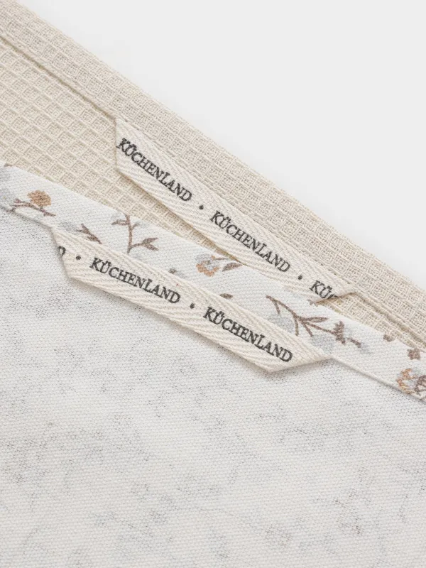 Полотенце кухонное, 40х60 см, 2 шт, хлопок, молочное/бежевое, Винтажные цветы, La flore, image-4