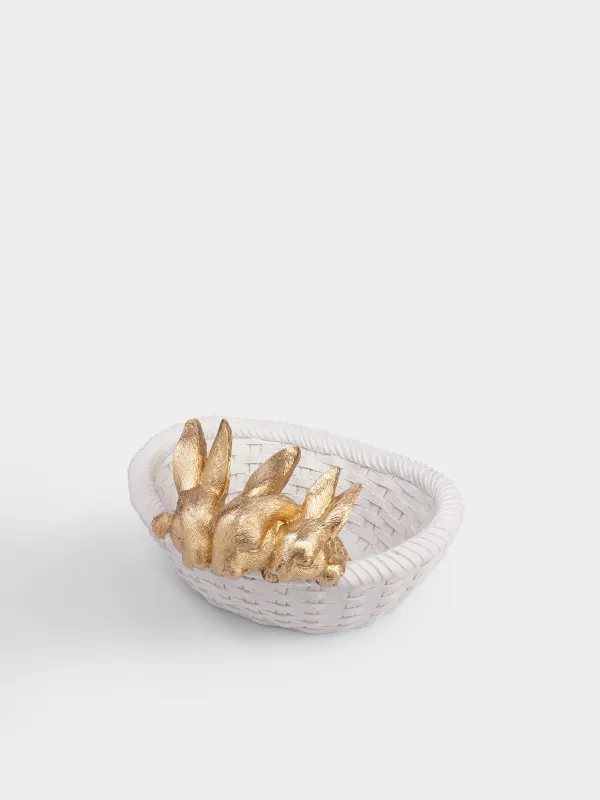 Конфетница, 27х16 см, Кролики в корзине, Rustic Easter, image-1