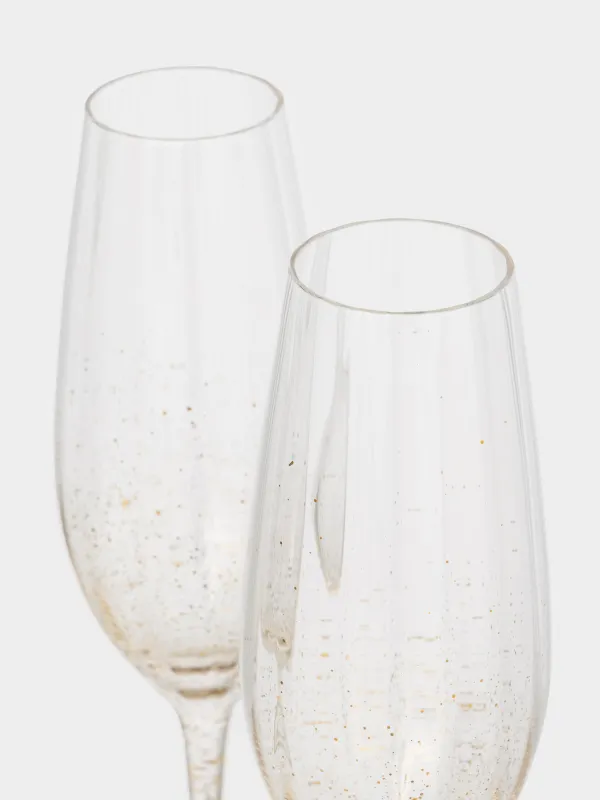 Бокал для шампанского, 2 шт, Золотистые брызги, Filo R speck, image-3