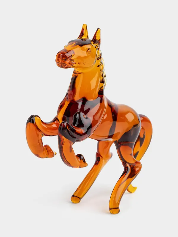 Статуэтка, 10 см, стекло, янтарная, Конь, Horse vitreous, image-2