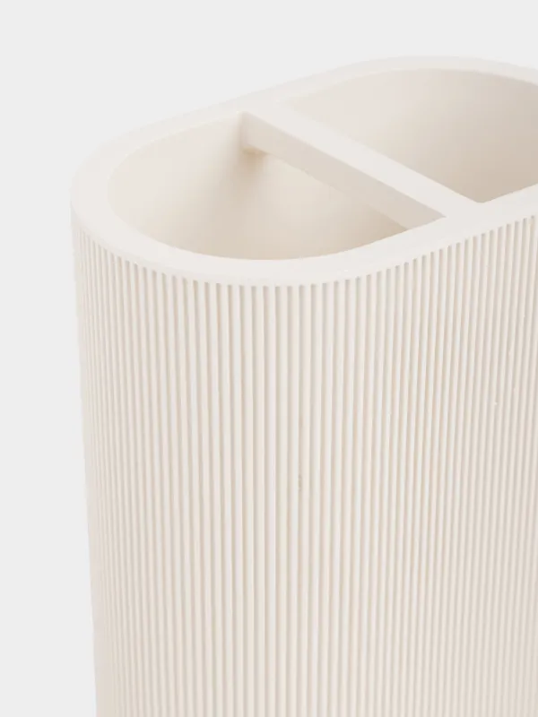 Стакан для зубных щеток, 11 см, White stripes, image-2