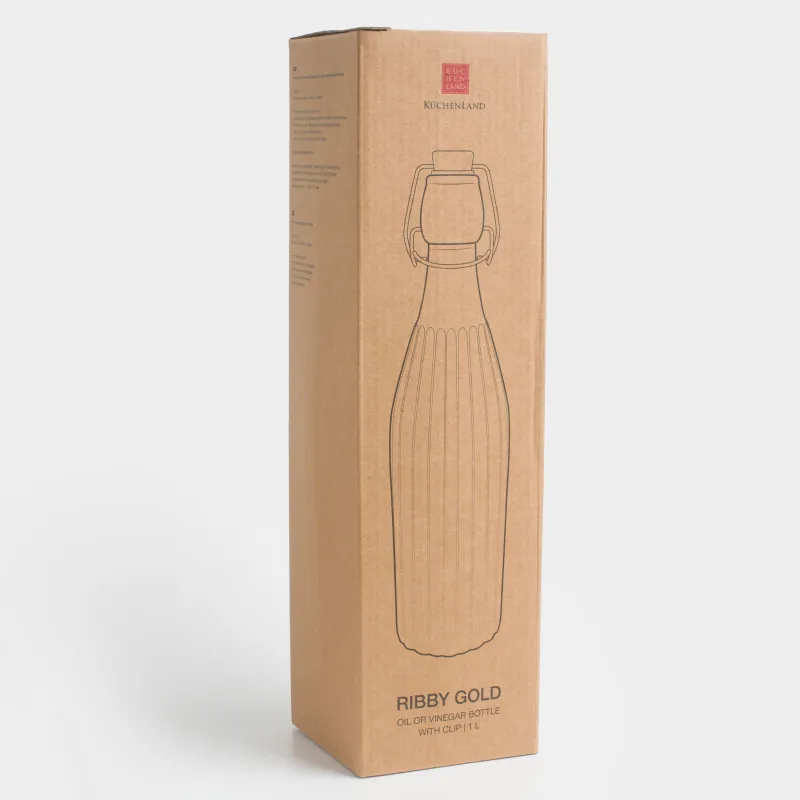 Бутылка для масла или уксуса, 1 л, с клипсой, Ribby gold, image-5